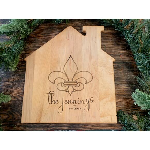 Personalized House Shaped Cutting Board - Picture 1 of 6
